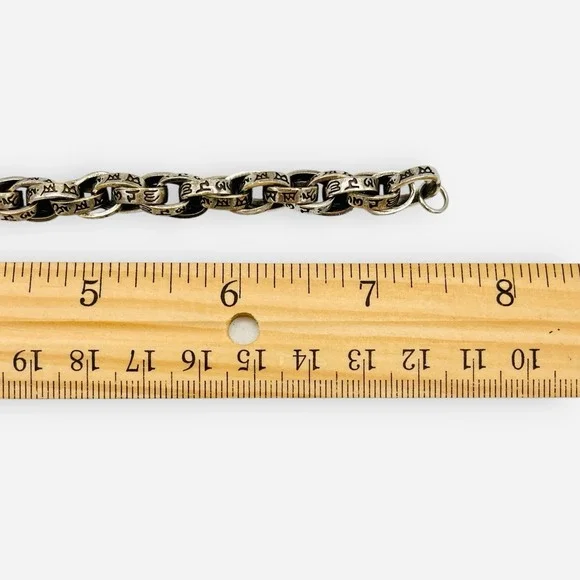 Silver Mantra Bracelet Buddhist Meditation Double Anchor Chain - Picture 9 of 9